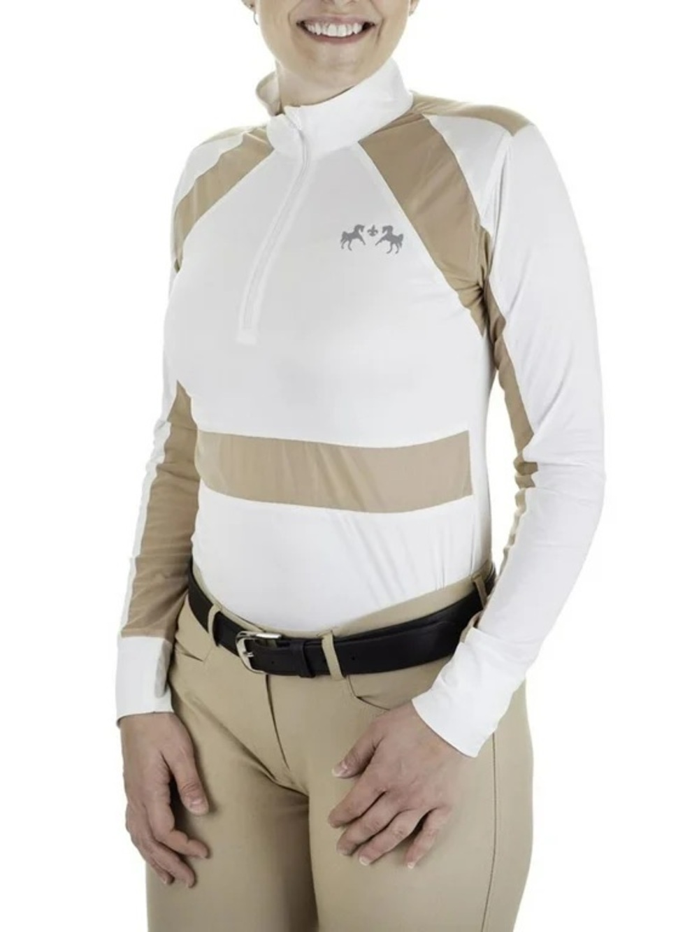 Equestrian Hunter Jumper Show Shirt w/ Mesh Inserts